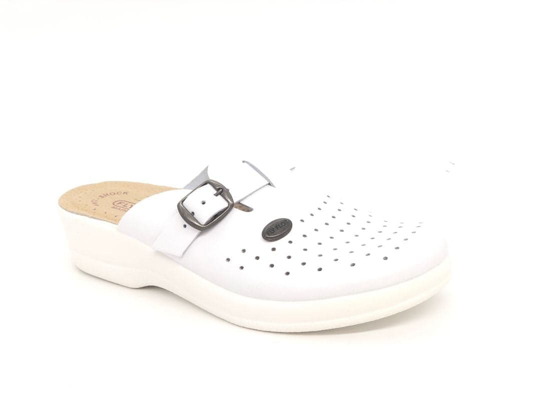 FLY FLOT Ciabatte donna 63465 bianche con fibbia in Pantofole Calzature Durello - Agna, commercioVirtuoso.it