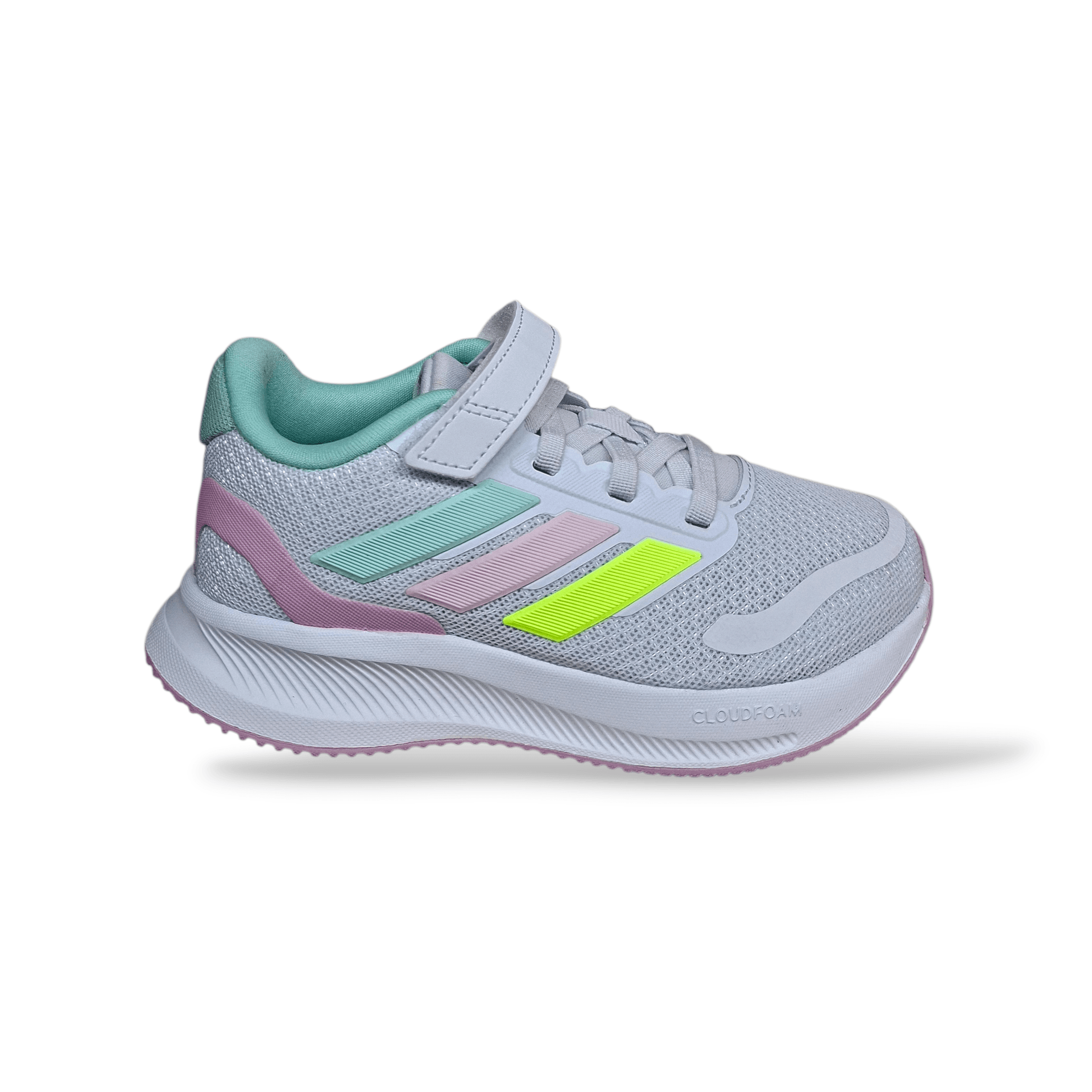 Adidas Runfalcon Bambina Bianco Verde Acqua Rosa Giallo | Scarpe Sportive Colorate Primavera Estate - 14