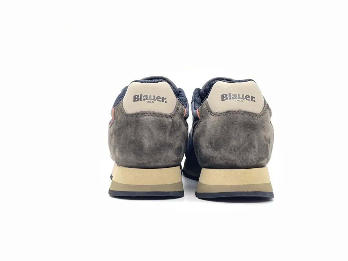 BLAUER Sneakers uomo QUEENS01 in pelle scamosciata e tessuto Navy Grey in Sneaker casual Calzature Durello - Agna, commercioVirtuoso.it