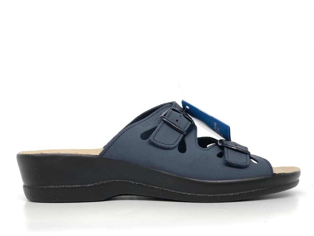 FLY FLOT Ciabatta donna con doppia fibbia blu - 5