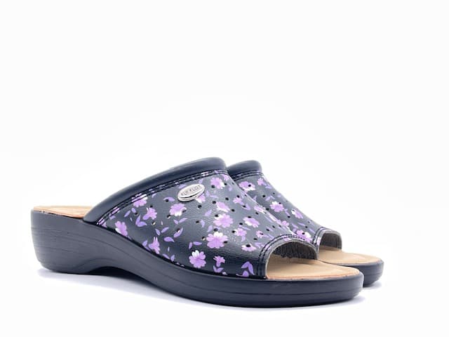 FLY FLOT Ciabatta sanitaria Donna Lilla a fiori - 6