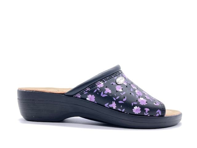 FLY FLOT Ciabatta sanitaria Donna Lilla a fiori in Pantofole Calzature Durello - Agna, commercioVirtuoso.it