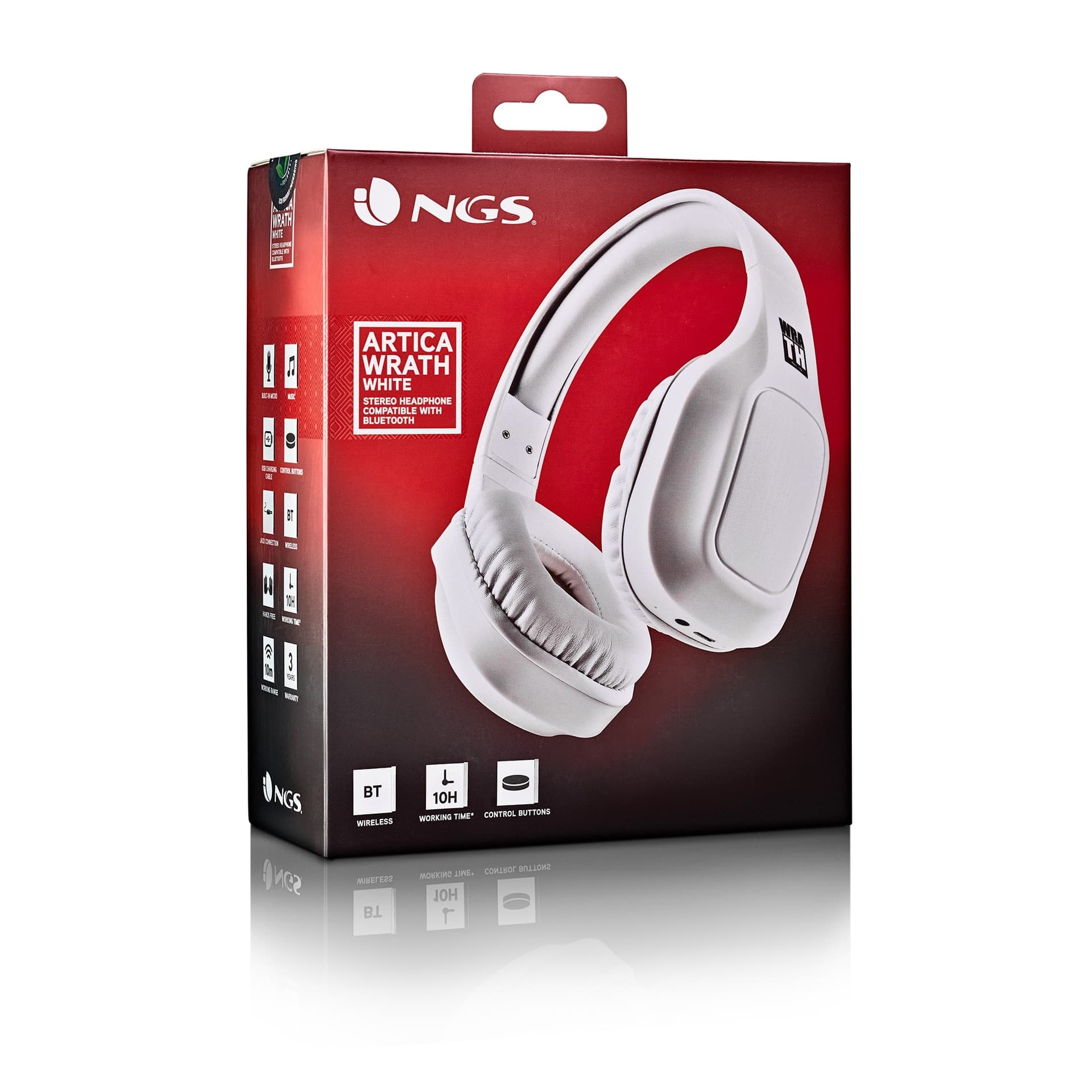 NGS Cuffie Bluetooth +Mic Artica Wrath White - 8
