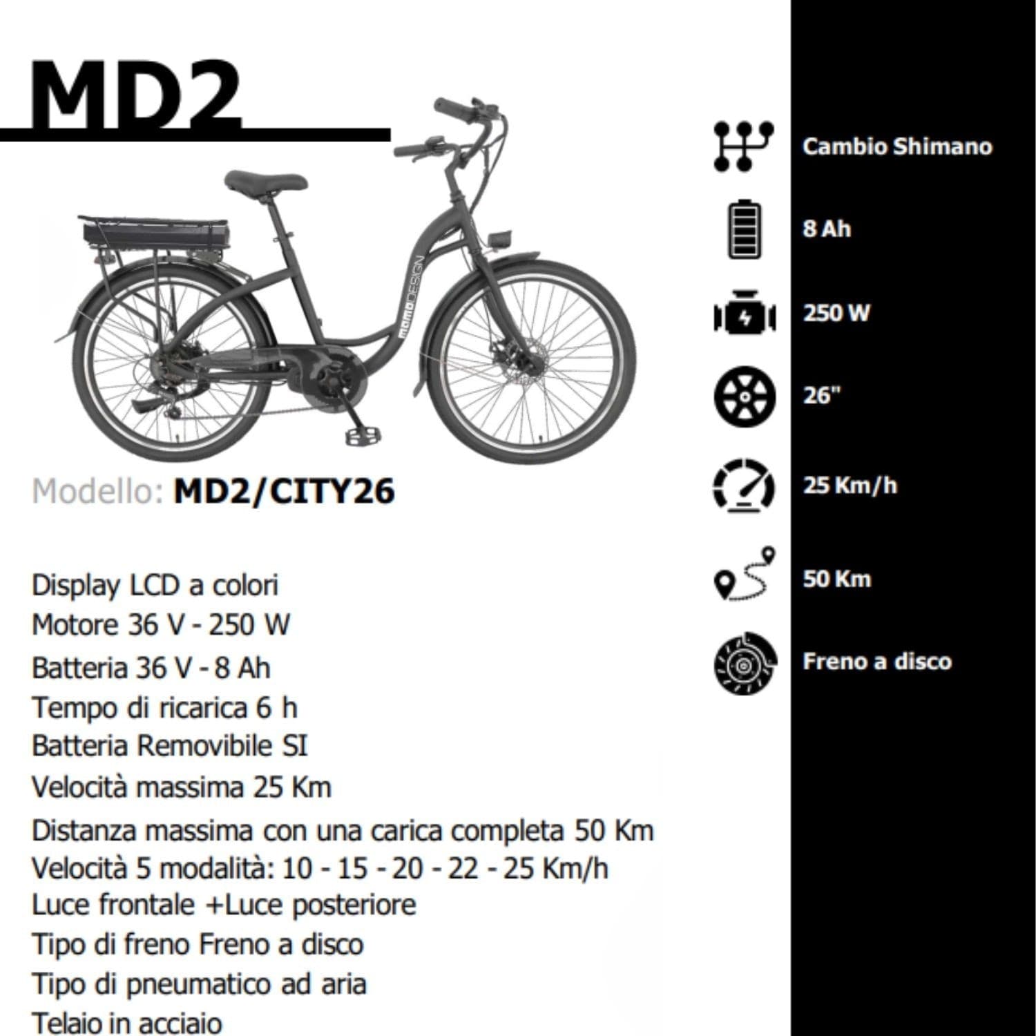 Momodesign Md2 City26 E-bike Blk - 2