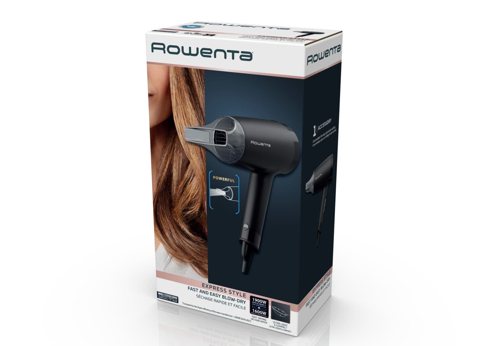 Rowenta Asciugacapelli Express Style CV1801 – 1200W, 2 Velocità, Pulsante Aria Fredda, Concentratore, Design Ultraleggero - 14