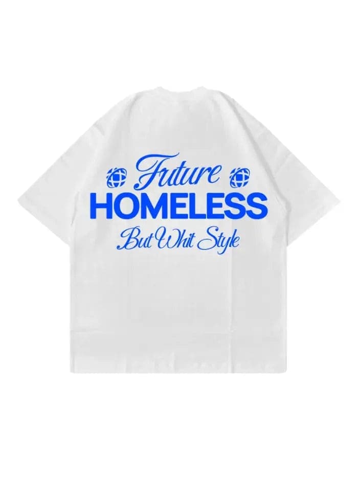 Homeless T-Shirt Bianca 100% Cotone Made in Italy Horda Brand