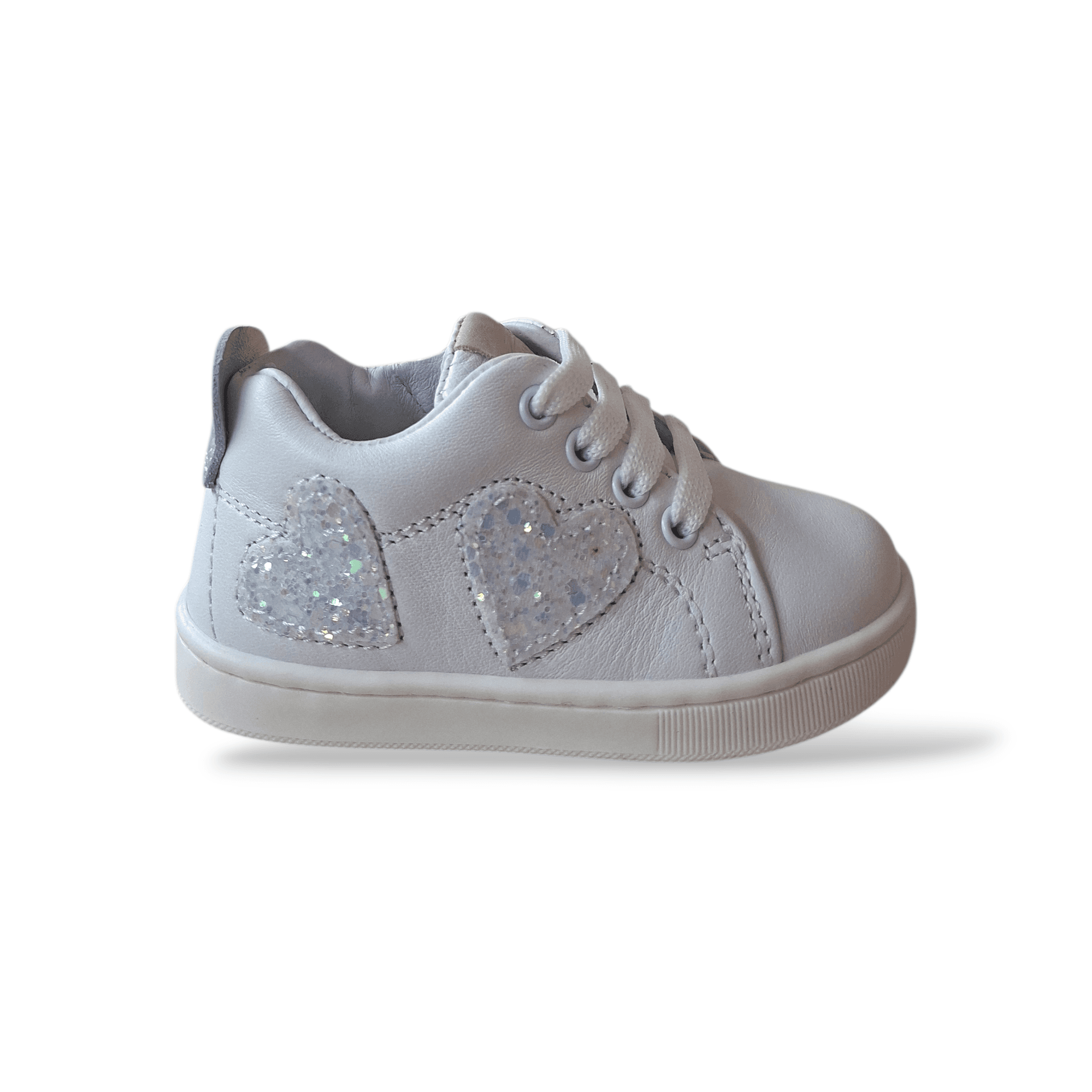 Scarpe Primi Passi Bambina Balducci Cita Soft Pelle Bianco Rosa Glitter Made in Italy - 6