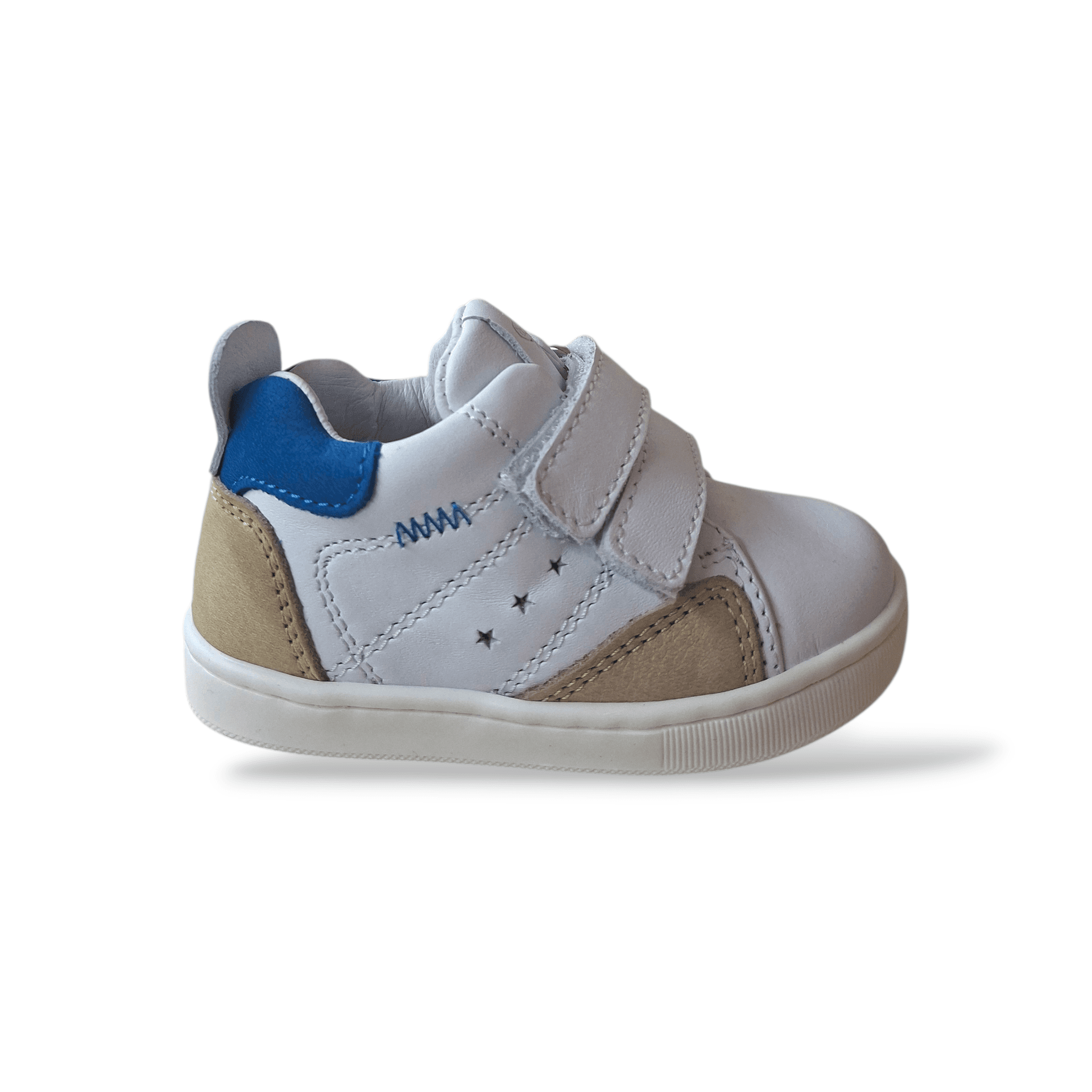 Scarpe Primi Passi Bambino Balducci Cita Soft Pelle Bianco Beige Bluette Made in Italy - 6