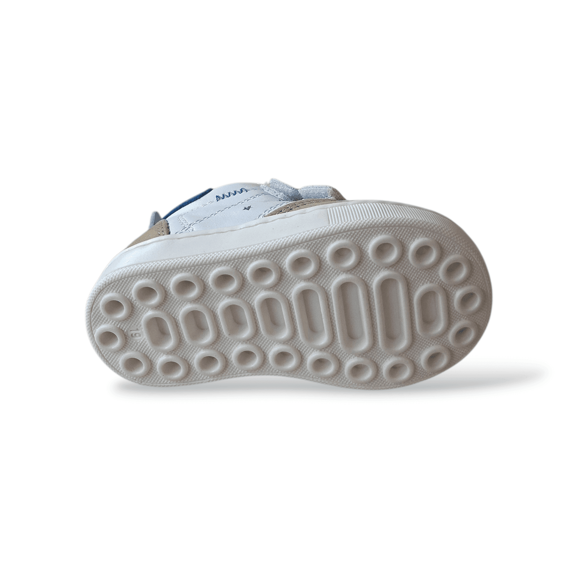 Scarpe Primi Passi Bambino Balducci Cita Soft Pelle Bianco Beige Bluette Made in Italy - 5