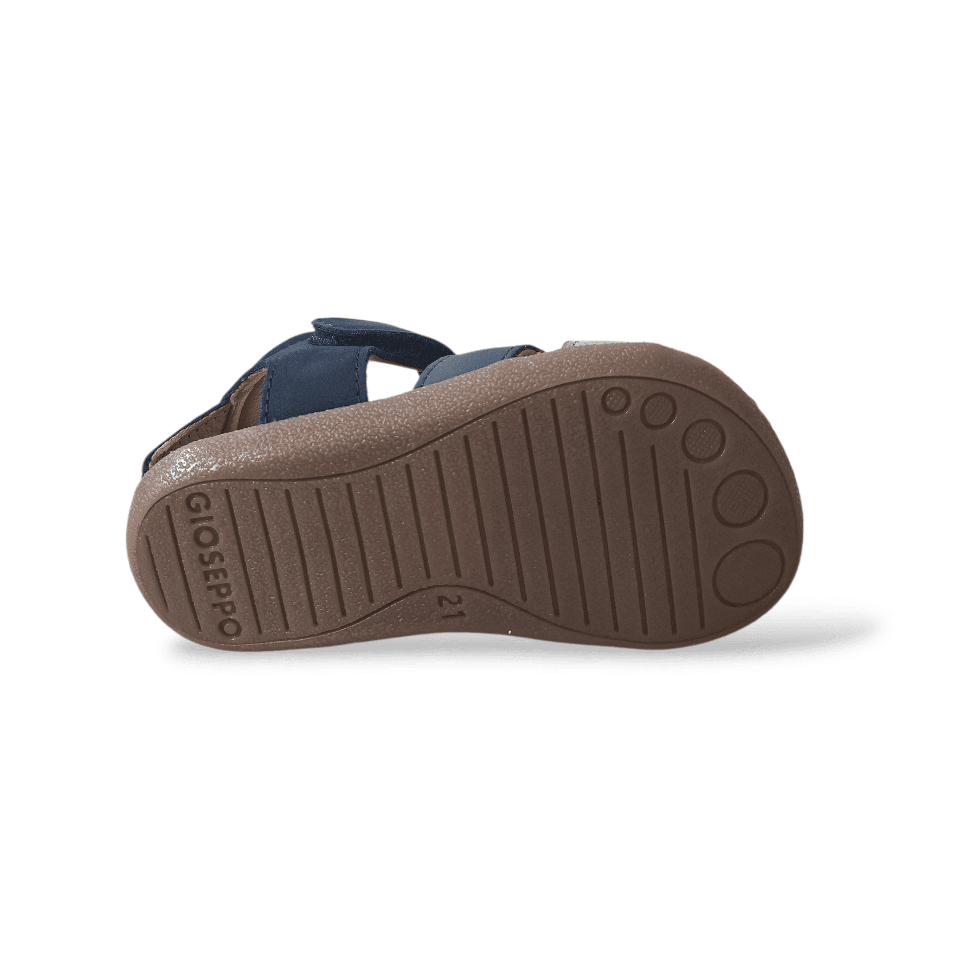 Ragnetto Semiaperto Bambino Gioseppo Morley | Pelle Blue Celeste Barefoot Velcro Primi Passi - 5