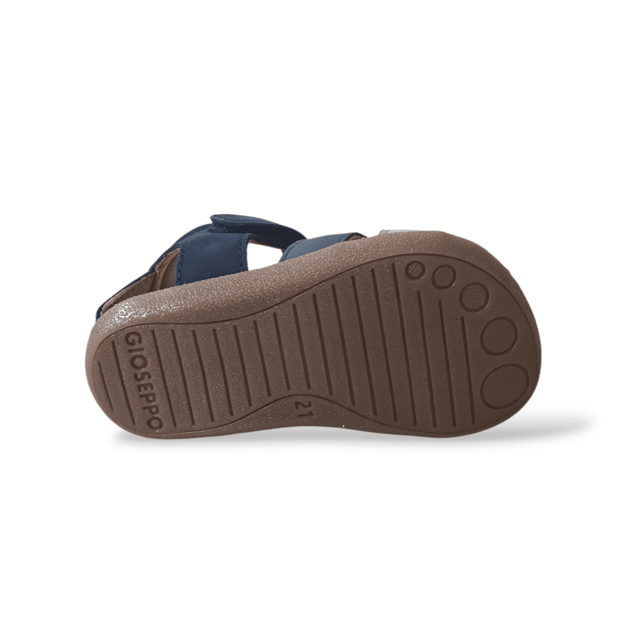 Ragnetto Semiaperto Bambino Gioseppo Morley | Pelle Blue Celeste Barefoot Velcro Primi Passi - 5