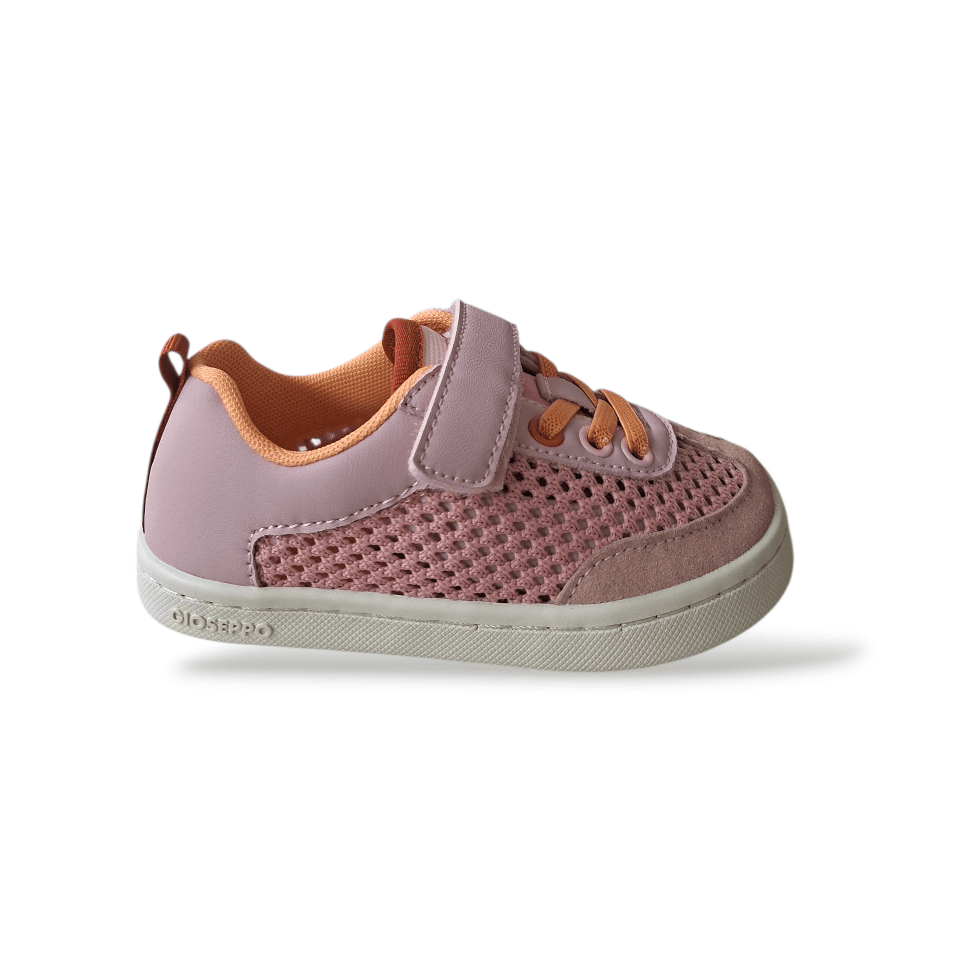 Sneakers Bambina Gioseppo Crete | Tela Traforata Rosa Arancione Barefoot Lacci Elastici Velcro - 6