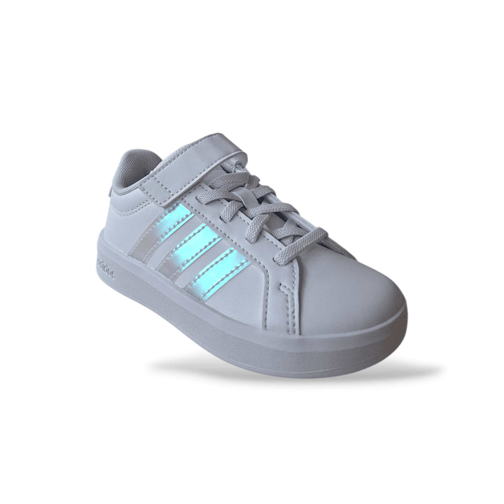 Scarpe sneakers Bambine e ragazze adidas grand court 3.0 JQ1988 bianco-cangiante laccio elastico e velcro in Sneaker casual Scarpetteria Gica - Trani, commercioVirtuoso.it