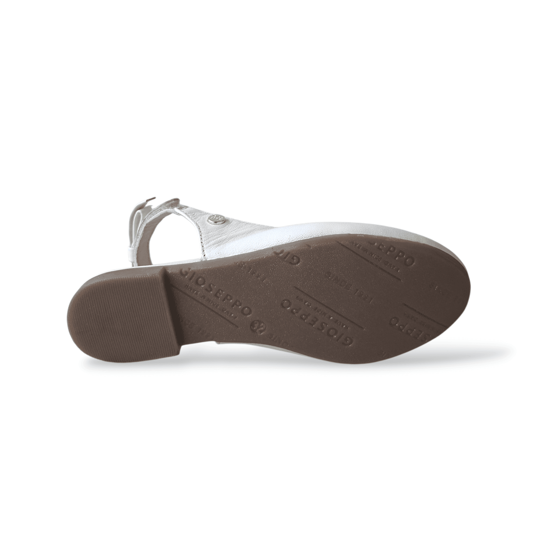 Ballerine Slingback Bambina Gioseppo Bagley | Pelle Bianca Velcro Fiocco Eleganti - 5