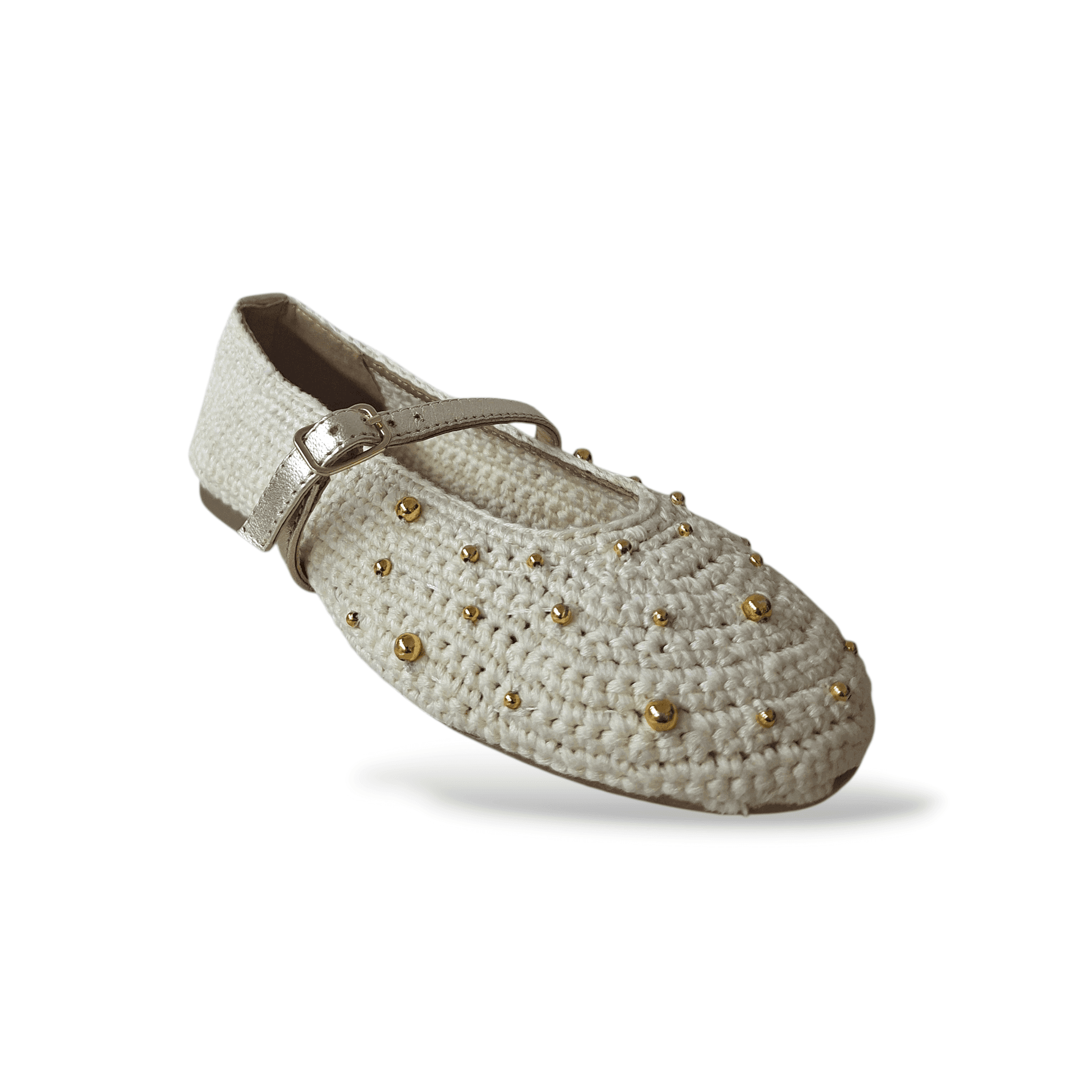 Ballerine bambina Gioseppo Rubicon beige cotone uncinetto fibbia borchie in Ballerine Scarpetteria Gica - Trani, commercioVirtuoso.it