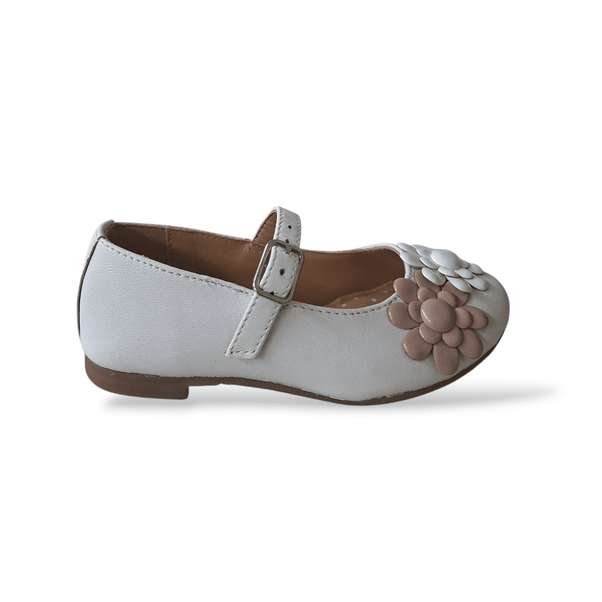 Ballerine Bambina Gioseppo Oldeani | Pelle Bianco Cipria Fibbia Fiori Vernice Eleganti - 6