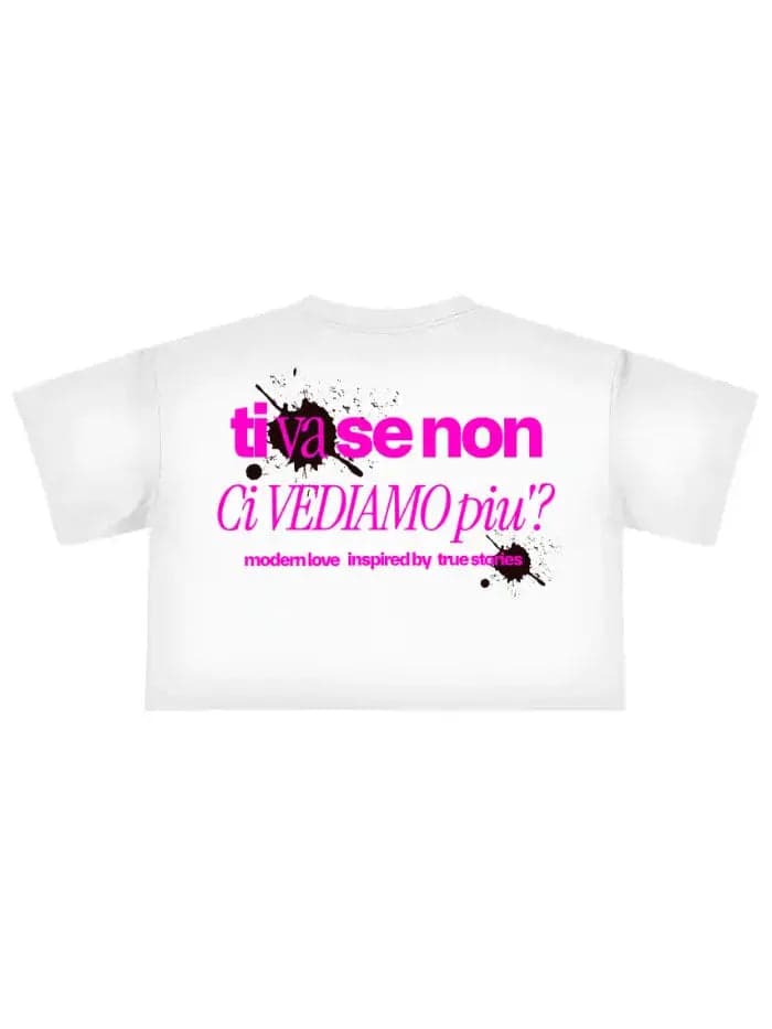 T-Shirt Cropped Donna Made in Italy Intention - 100% Cotone 180g - 5