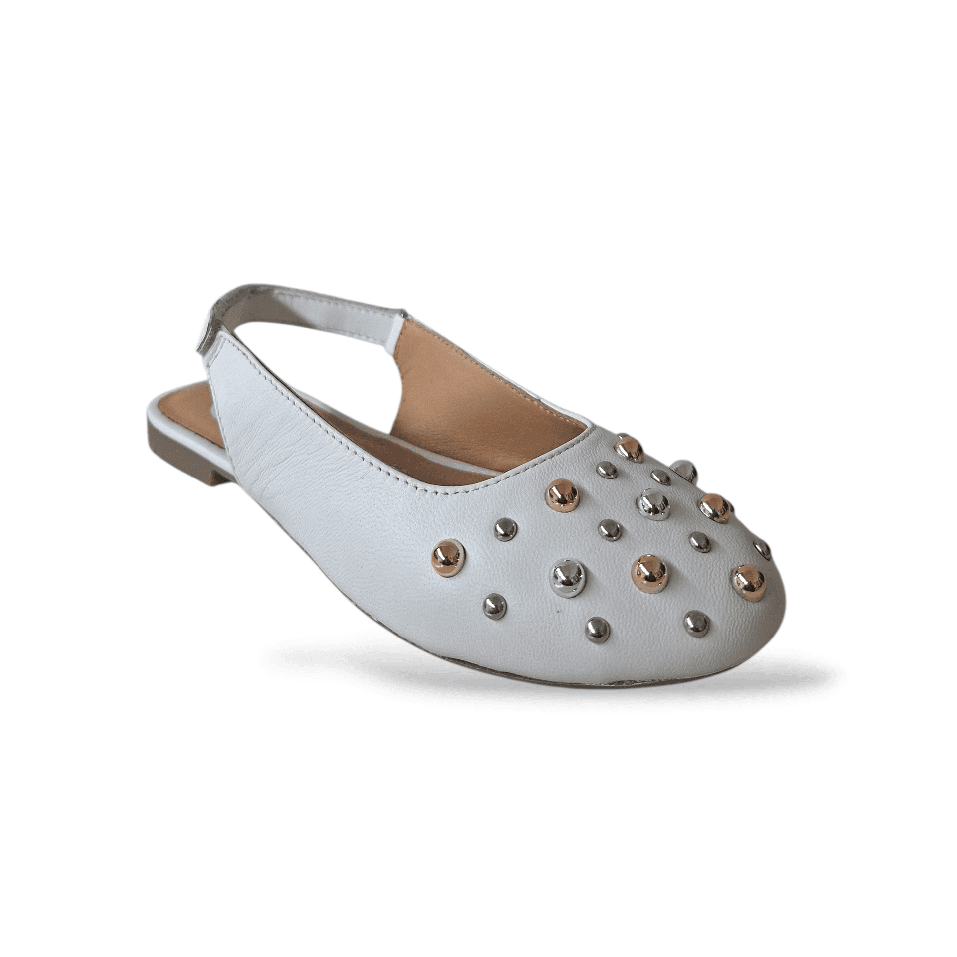 Ballerine bambina Gioseppo Namanye bianco pelle velcro applicazioni metalliche in Ballerine Scarpetteria Gica - Trani, commercioVirtuoso.it