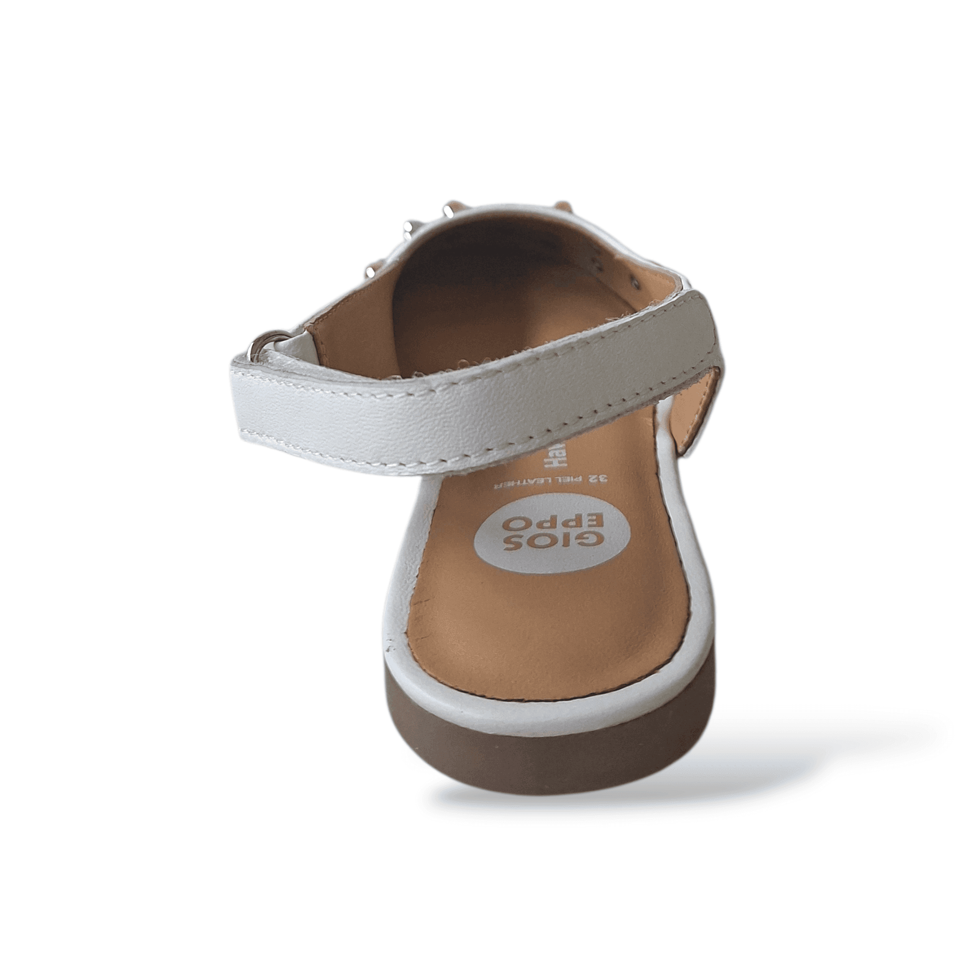 Ballerine bambina Gioseppo Namanye bianco pelle velcro applicazioni metalliche in Ballerine Scarpetteria Gica - Trani, commercioVirtuoso.it