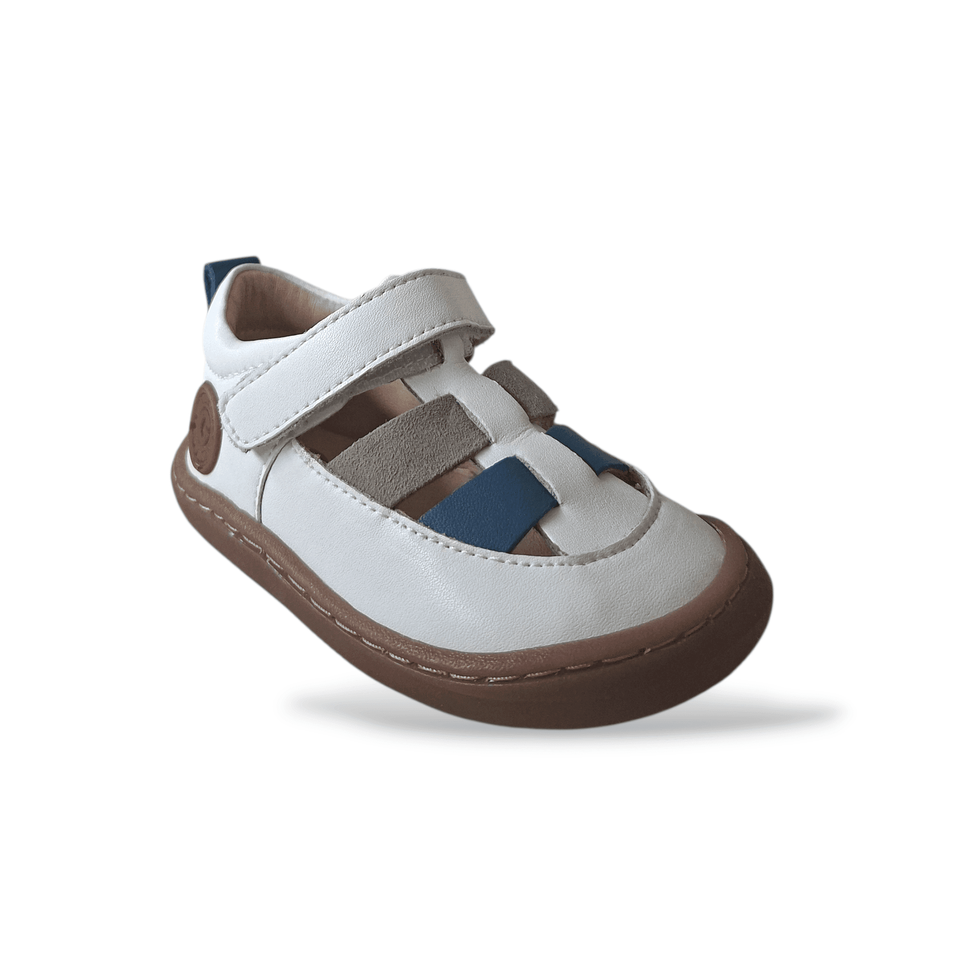 Ragnetto bambino Gioseppo Rangeley bianco pelle velcro barefoot primi passi in Ballerine Scarpetteria Gica - Trani, commercioVirtuoso.it