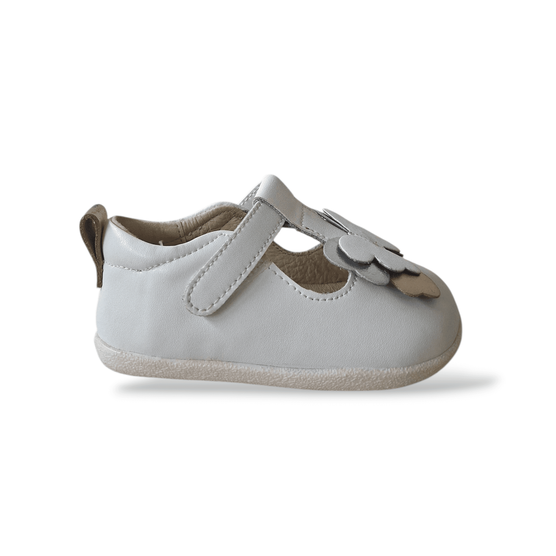 Ballerine Barefoot Bambina Gioseppo Makindu | Pelle Bianco Argento Platino Velcro Eleganti Primi Passi - 6