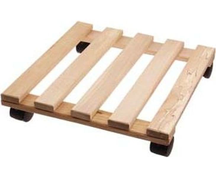 Portavaso con Ruote Quadro in Legno 30 CMX30 Spessore 15 mm Portata 30 kg - 2
