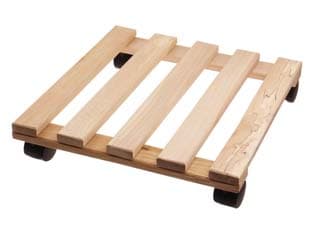 Portavaso con Ruote Quadro in Legno 30 CMX30 Spessore 15 mm Portata 30 kg - 2