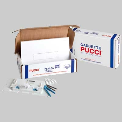 Kit Eco Doppio Tasto Telaio + Placca CM.33 SP.1,2 Bianca Pucci 80179560 - 5