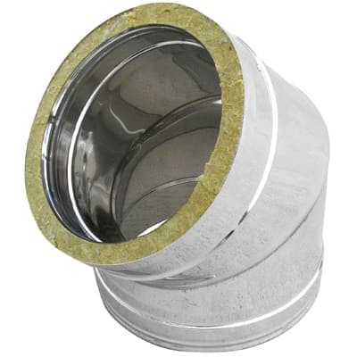 Curva in Acciaio INOX 316L a 45 ° Doppia Parete Dk D Int 80 D Est 130 - 3