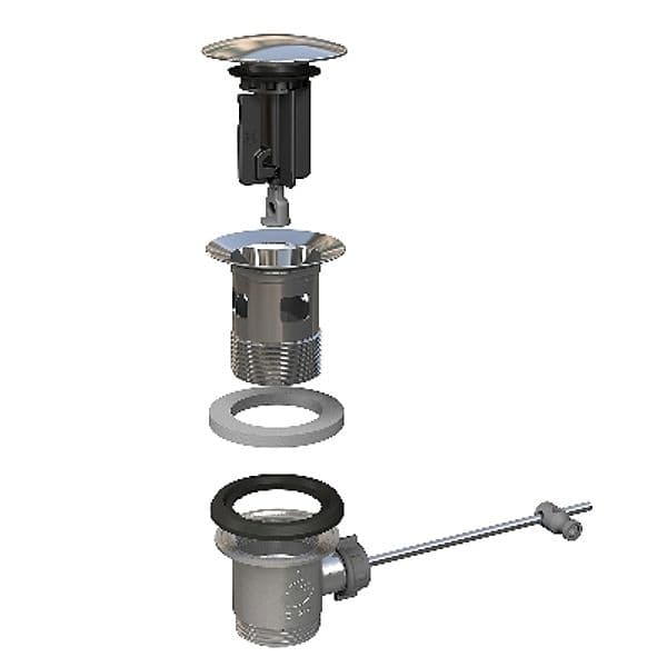 Piletta Scarico per Lavabo e Bidet Kinoko 63 Bonom Tappo INOX Ø 63 mm - 2