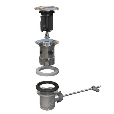 Piletta Scarico per Lavabo e Bidet Kinoko 63 Bonom Tappo INOX Ø 63 mm - 2
