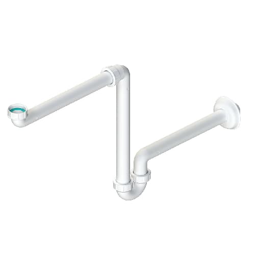 Sifone Scarico Autopulente Salvaspazio per Lavabo Dh 11 x 4 x 32 - 3