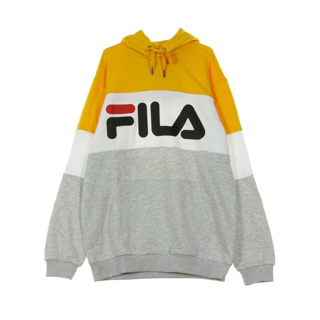 FILA Felpa Cappuccio Uomo Night Blocked Hoodie Light Grey Melange/bros/bright White/citrus - 4
