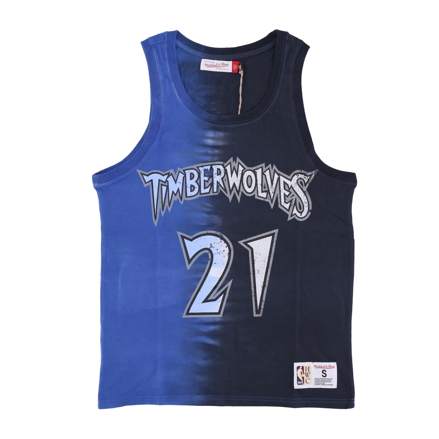 MITCHELL &amp; NESS Canotta Uomo Nba Vertical Tie Dye Tank Hardwood Classics No 21 Kevin Garnett Mintim Original Team Colors - 5