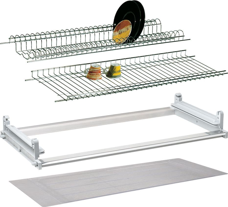 Scolapiatti Pensile Cucina Kit Completo Acciaio Cromato 86 cm - 2