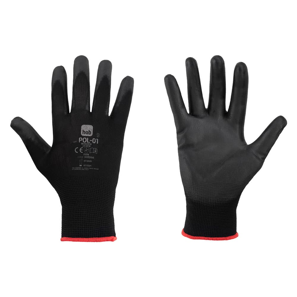 Guanti Neri Special Hob Pol 01 Poliestere Poliuretano Tg. 10 Nero 12 - 2