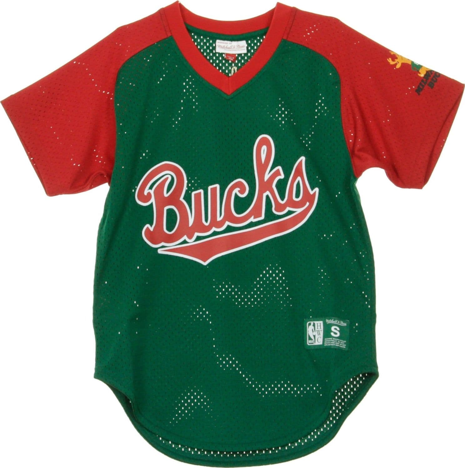 MITCHELL &amp; NESS Casacca Uomo Nba Final Seconds Mesh V-neck Milbuc Original Team Colors - 3