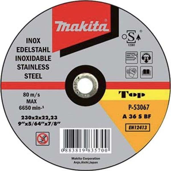 Disco Abrasivo Taglio Ferro Makita Piano 230 x 22,2 mm H 2 mm 50 Pezzi - 2