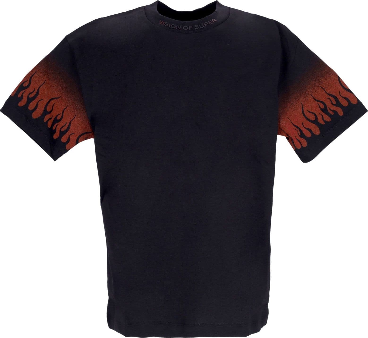 VISION OF SUPER Maglietta Uomo Negative Flames Tee Black/red - 7