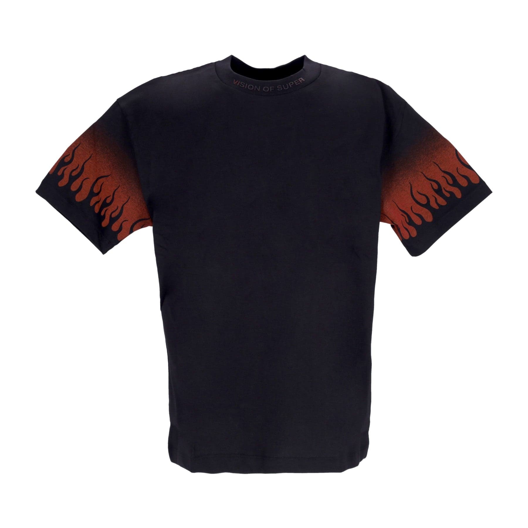 VISION OF SUPER Maglietta Uomo Negative Flames Tee Black/red - 7