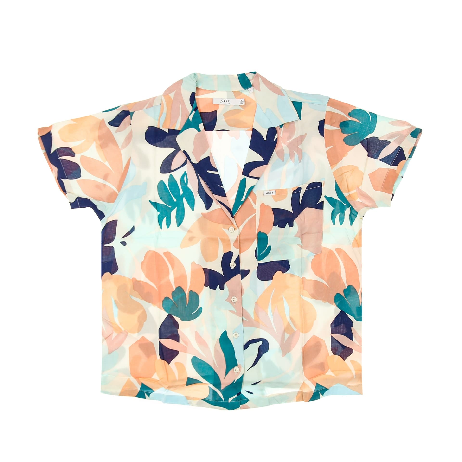OBEY Camicia Manica Corta Donna Decoupage Shirt Pecan Multi - 4