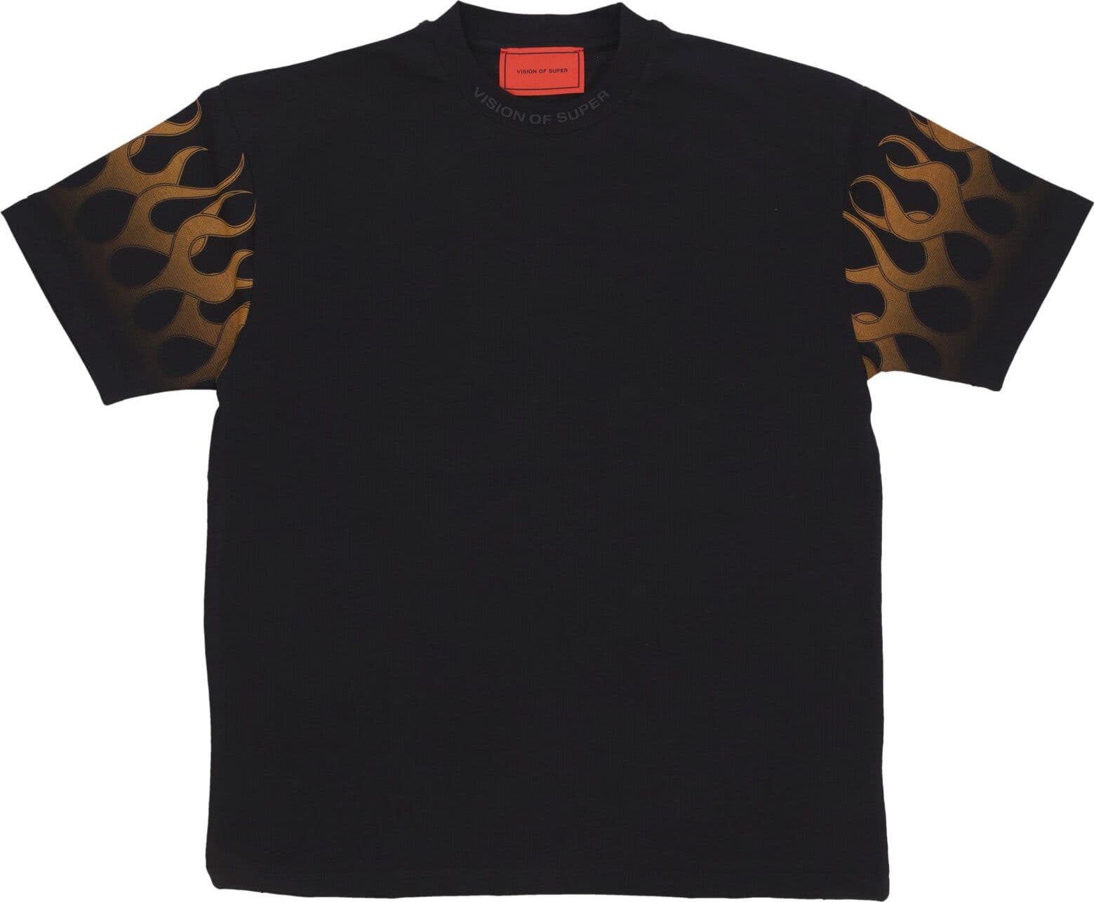 VISION OF SUPER Maglietta Uomo Flames Tee Black/orange