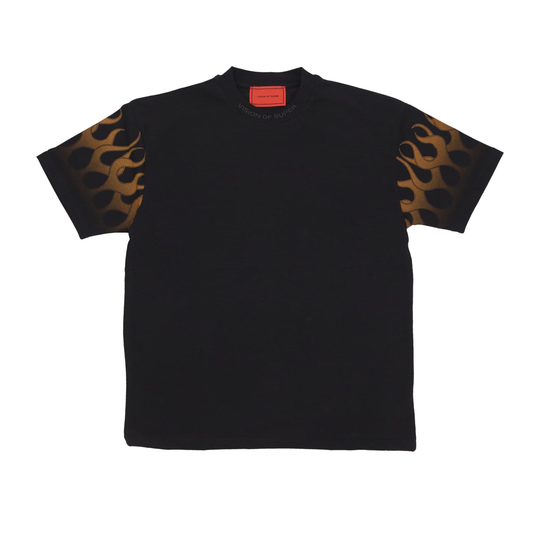 VISION OF SUPER Maglietta Uomo Flames Tee Black/orange - 4