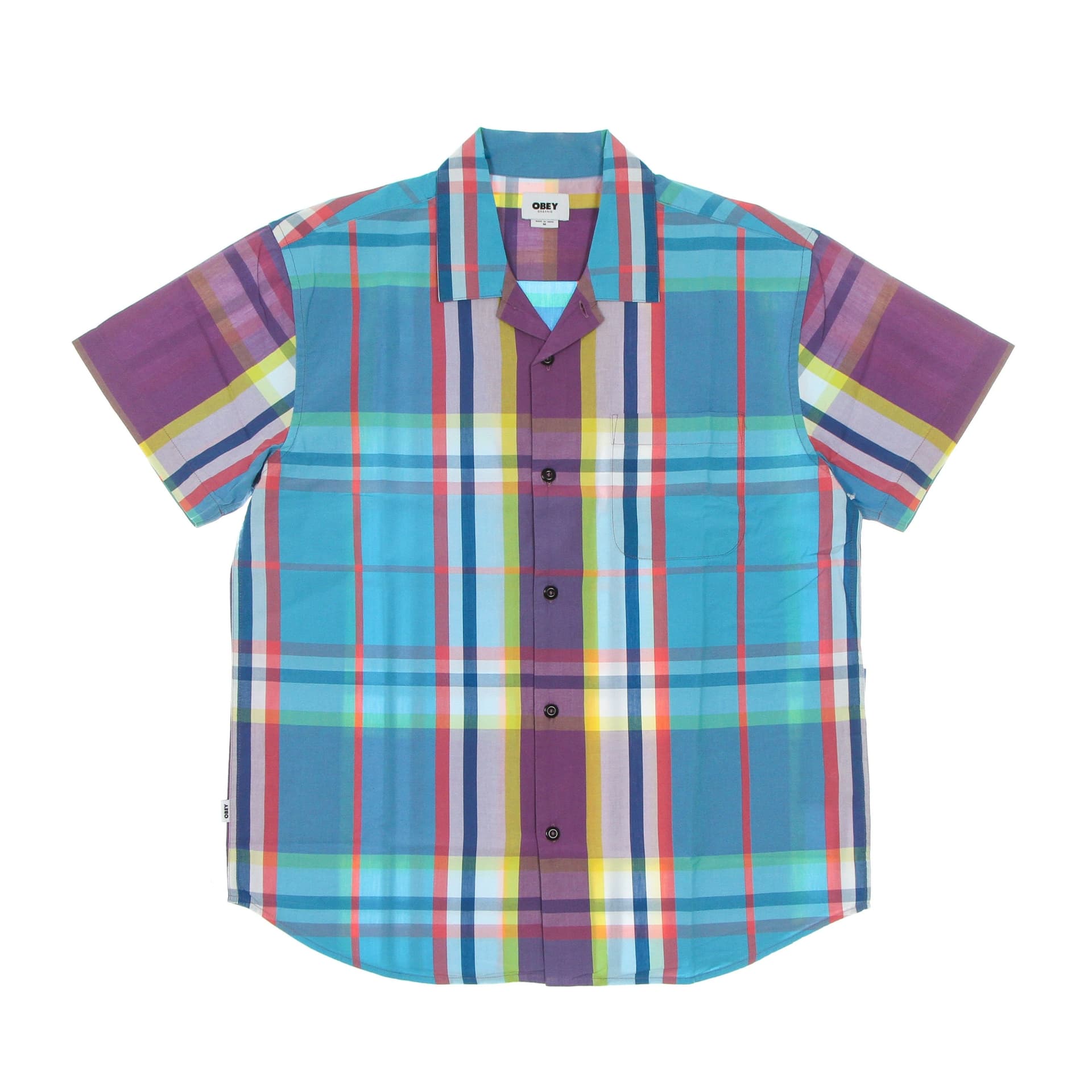 OBEY Camicia Manica Corta Uomo Ballad Woven Aqua Multi - 5