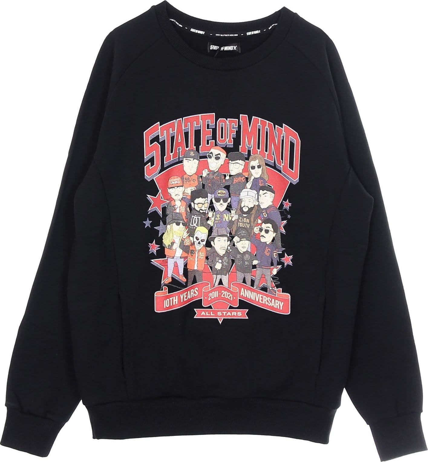 5TATE OF MIND Felpa Leggera Girocollo Uomo 10th Years Anniversary All Star5 Black - 4