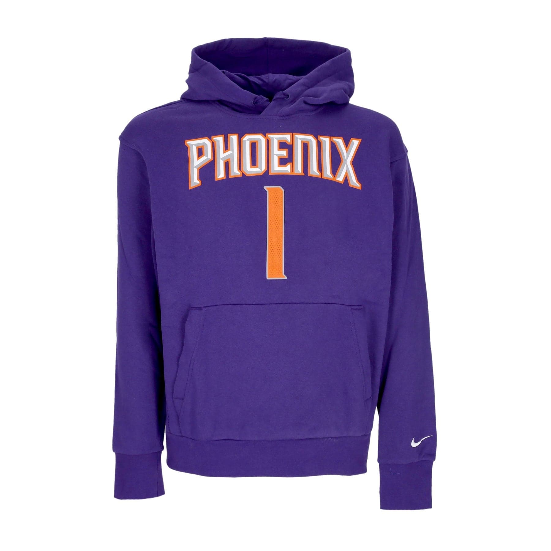 NIKE NBA Felpa Cappuccio Uomo Nba Essential Fleece Hoodie No 1 Devin Booker Phosun New Orchid