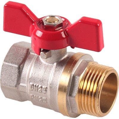 Valvola Sfera Mf Farfalla Stars Ottone Nichelato ½mf 4 Pezzi - 2