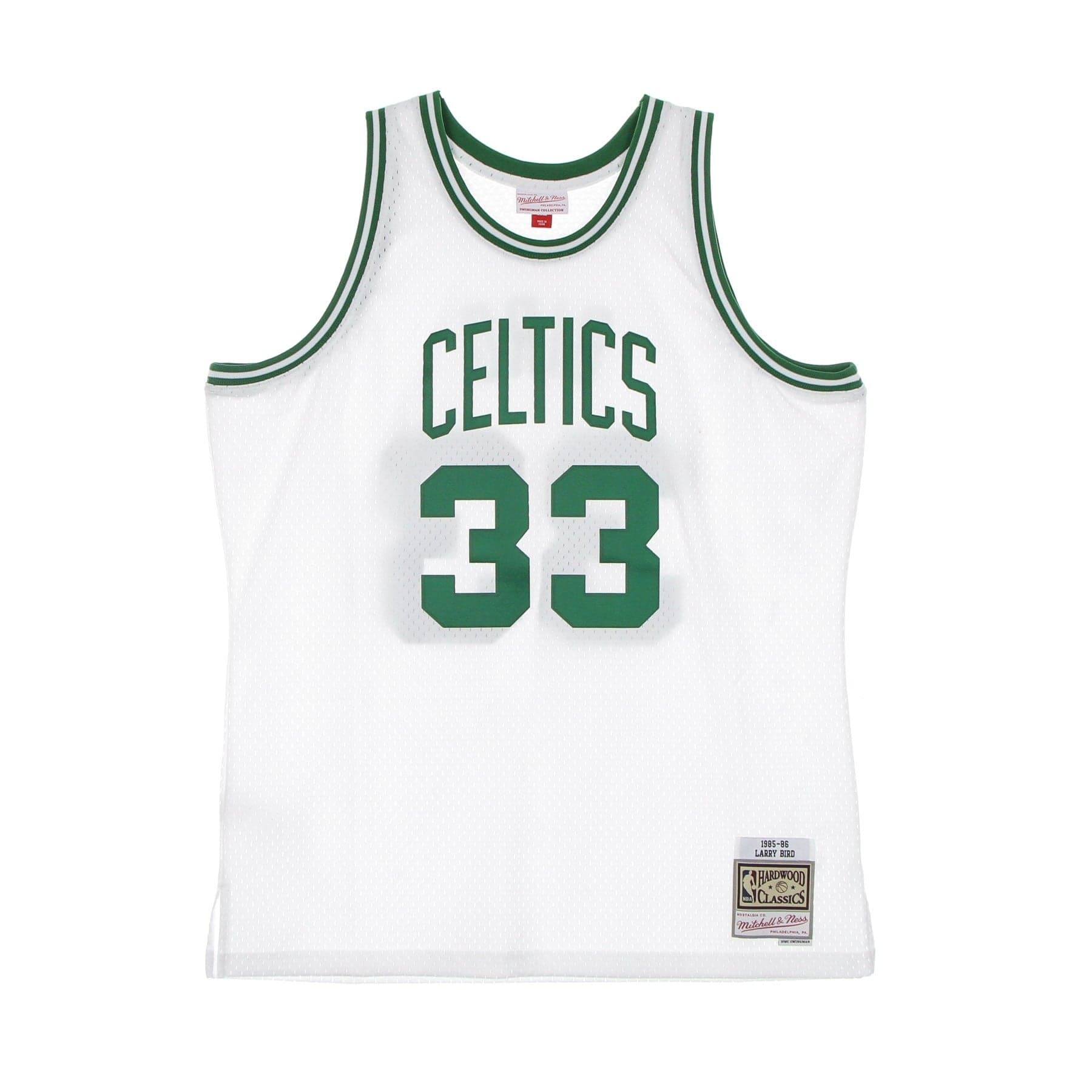 MITCHELL &amp; NESS Canotta Basket Uomo Nba Swingman Jersey Hardwood Classics No 33 Larry Bird 1985-86 Boscel Home Original Team Colors - 3
