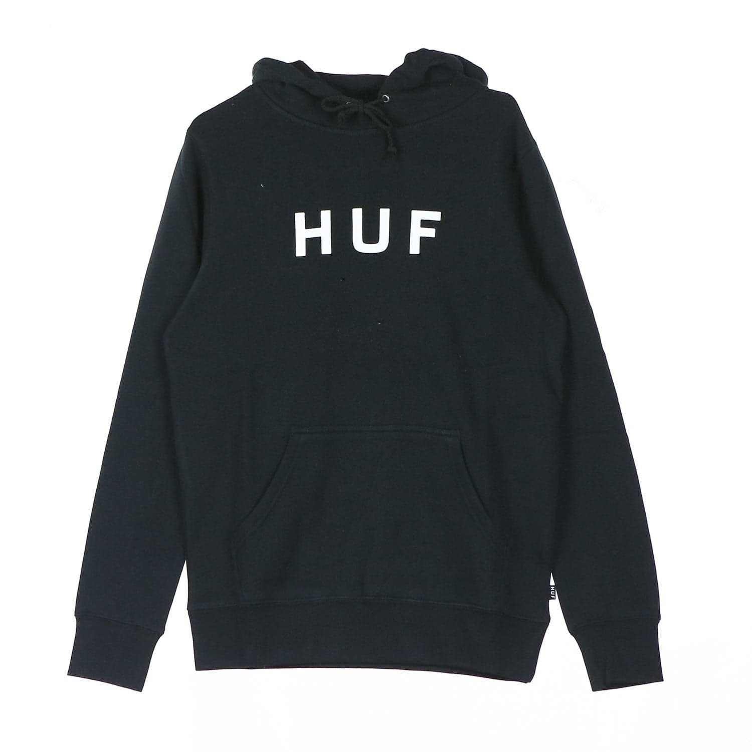 HUF Felpa Cappuccio Uomo Essentials Og Logo Black - 7
