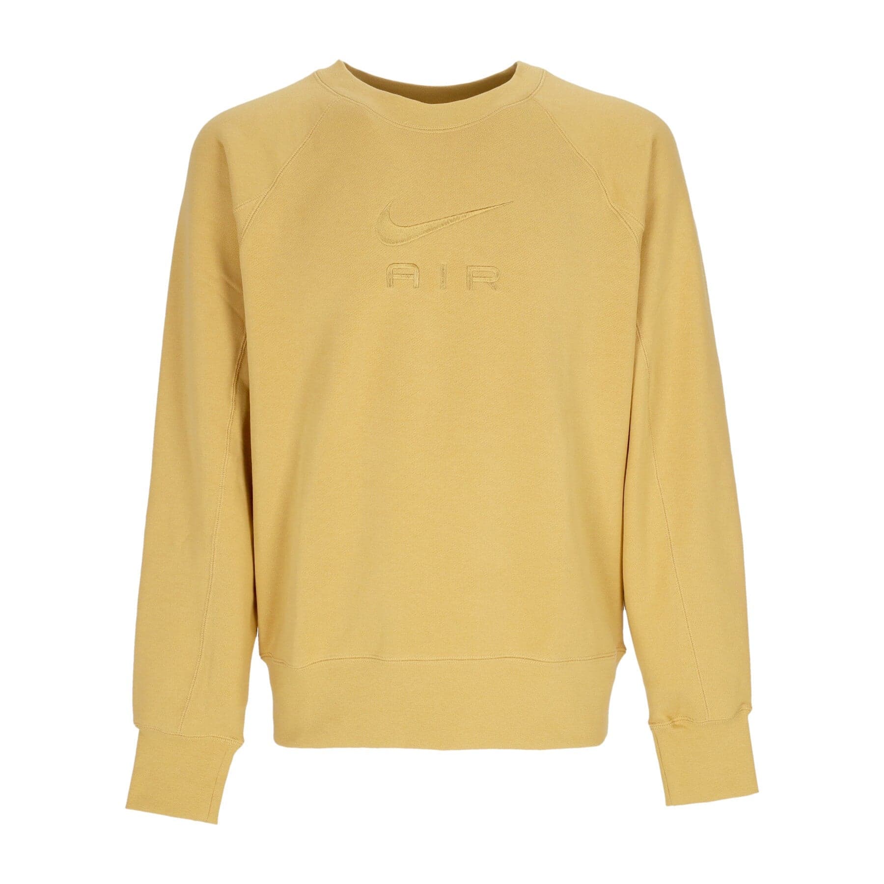 Nike Felpa Leggera Girocollo Uomo Sportswear Air French Terry Crewneck Wheat Gold/wheat Gold - 3